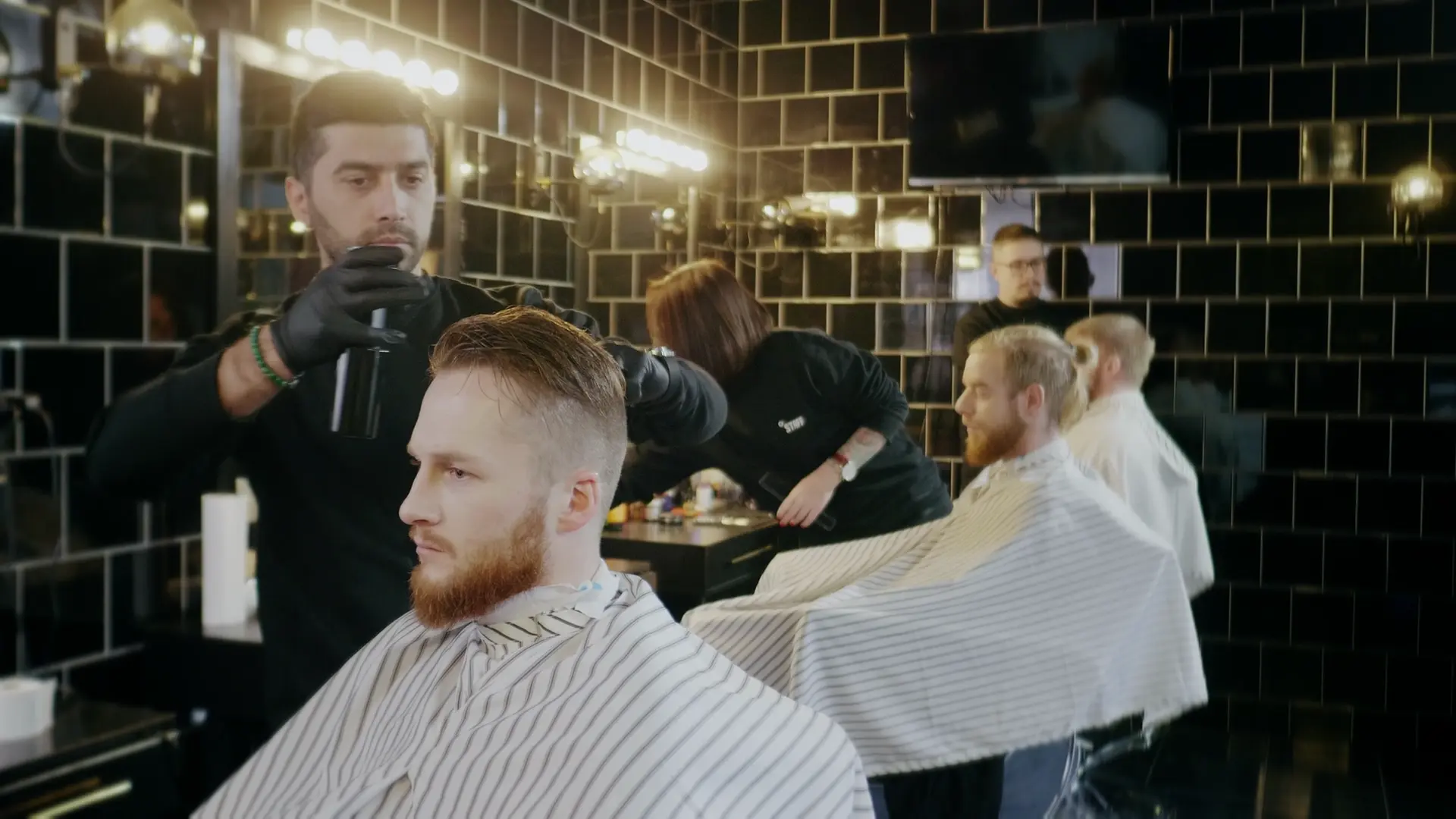 Barber Cutting Hair